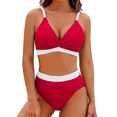 AXXD Womens Bikini Swimsuits Split Bikini High Waisted Splitter Solid Womens Swimsuit Walmart