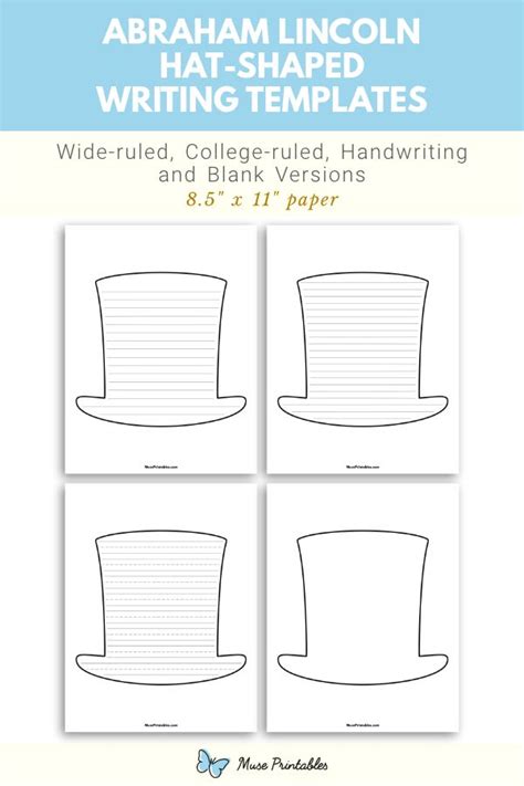 Printable Abraham Lincoln Hat-Shaped Writing Templates | Writing ...