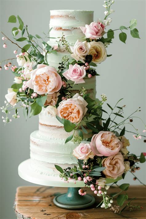 35 Creative Naked Wedding Cake Ideas You Will Love Confetti Roses