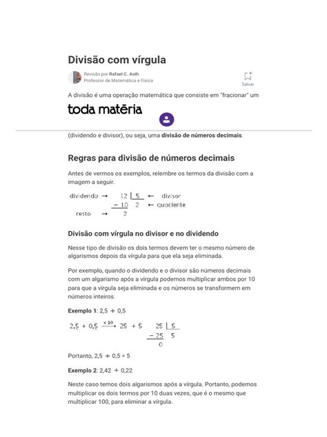 Divisão Com Vírgula Exercícios - Divisão Com Vírgula - Como Dividir Números Decimais e Exercícios - Toda ...