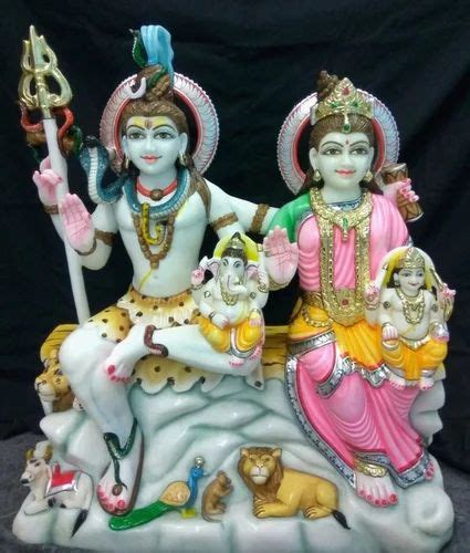 Multicolor Hindu Marble Shiv Parivar Statue For Temple At Rs 35000 In