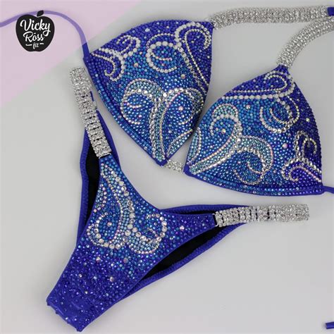 Blue Crystal Competition Bikini Blizzard Crystal Bikini Vicky Ross Fit