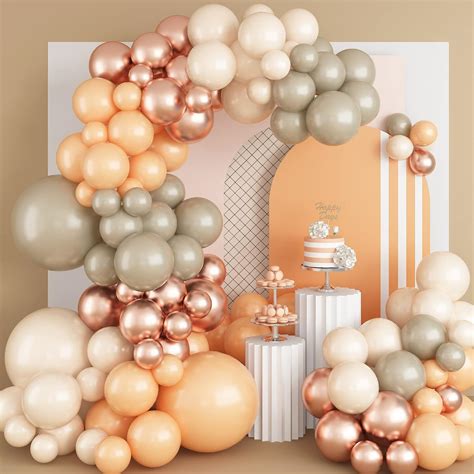 Amazon Double Stuffed Nude Balloon Garland Kit Pcs Beige Nude Balloon Arch Kit With