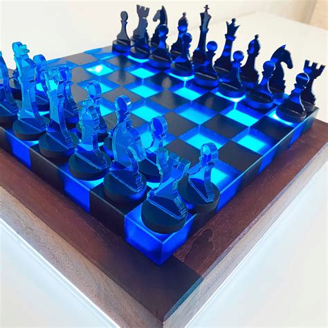 Resin Chess Set Epoxy Chess Set Wood Chess Set Wood Chess Off