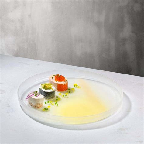 Plato De Servir Rosa Y Gris 35 Cm Pigmento Nude Glass