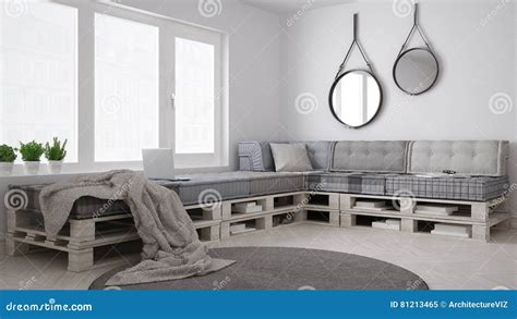 Diy Couch Sofa Pallet Scandinavian White Living Interior Design