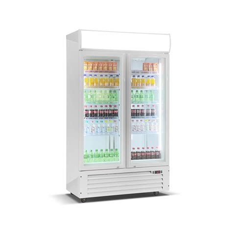 Commercial 2 Glass Door Bar Beer Refrigerator with Wheels Convenience ...