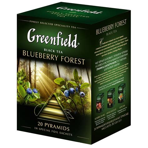 Купить Чай Greenfield Blueberry Forest, черный, 20 пирамидок: в Алмате ...