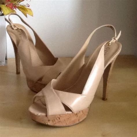 Guess Shoes Guess Nude Open Toe Heel Strap Cork Bottom Hee Poshmark
