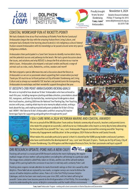 DANDENONG ISIC NEWSLETTER TERM 4 2024 Dolphin Research