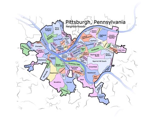 Printable Map Pittsburgh Metro Area Adobe Illustrator