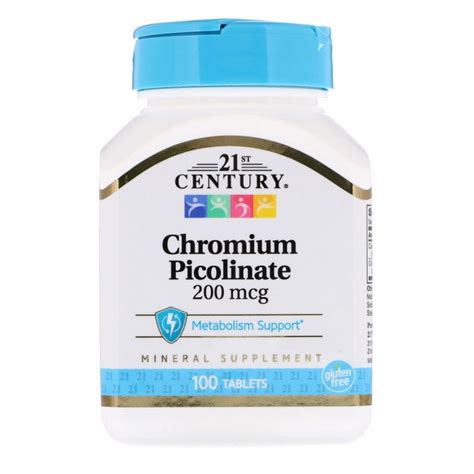 Chromium Picolinate, 200 mcg, 100 Tablets (21st. Century)