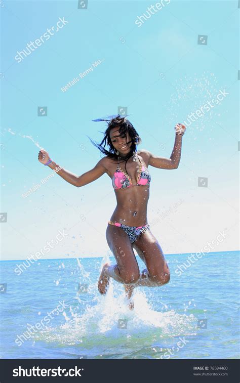 Beautiful Black Woman Portrait Bikini Beach Stock Photo Shutterstock