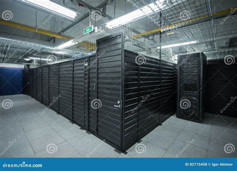 The Huge Data Center Server Room Cloud Services Stock Photo Image Of