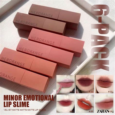 Pcs Pack Herorange Velvet Matte Finish Lip Stain Mousse Textured Lip Clay Nude Shade Rich