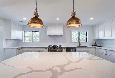 White And Gold Quartz Countertops Calacatta White Quartz Countertops