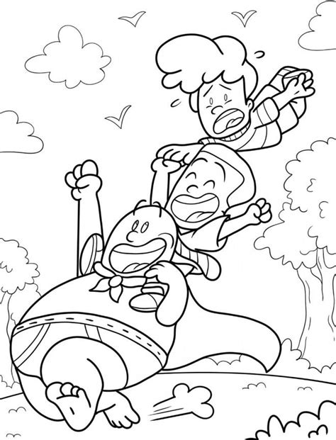 Coloriage Harold et George sur Capitaine Bobette dessin gratuit à imprimer