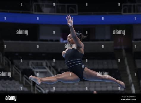 August 23 2023 Olympic Gold Medalist Simone Biles During Podium