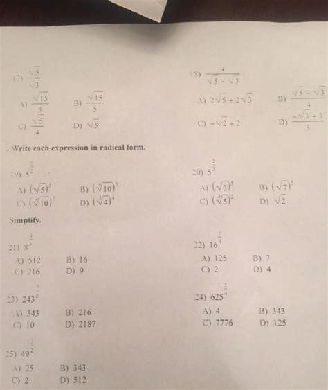 Solved Square Root 5square Root 3 Square Root 153 Square