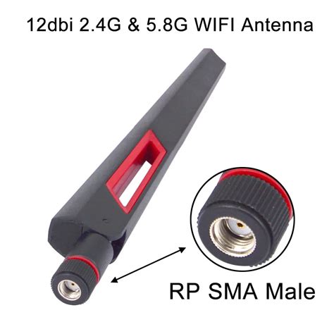 5 PCS 12 Dbi Dual Band WIFI Antenna 2 4G 5G 5 8G RP SMA Male SMA Male