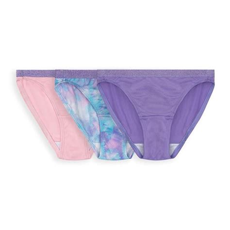 Bikini Fruit of the Loom para Niña Mcrofibra Multicolor 3 Piezas Talla 10 Bodega Aurrera