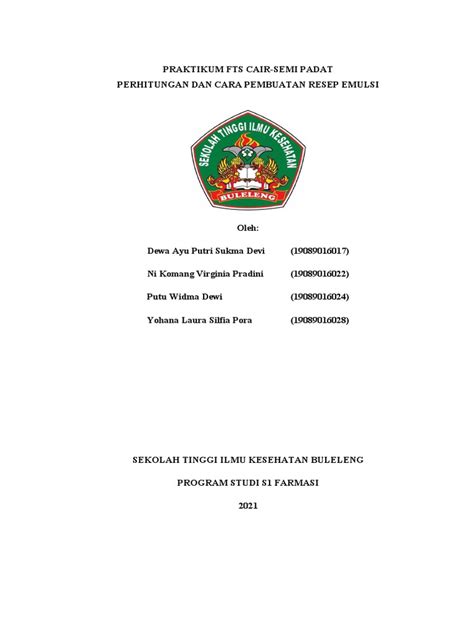 Cara Perhitungan Dan Pembuatan Resep Emulsi Pdf