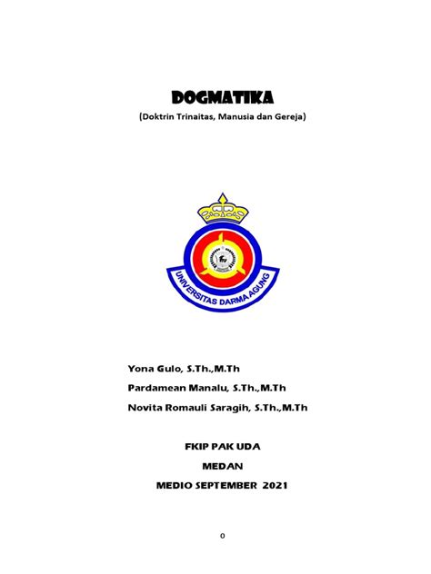 buku dogmatika doktrin trinitas manusia  gereja yona gulo