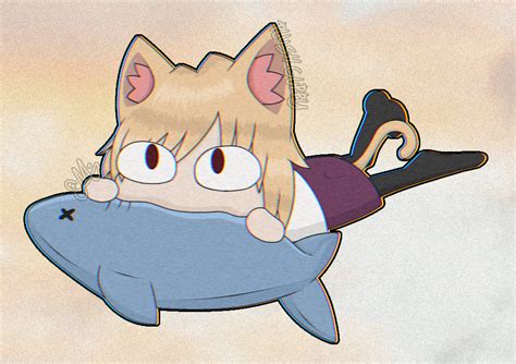 Neco Arc *nyomf* on a shark plushie : r/necoarc