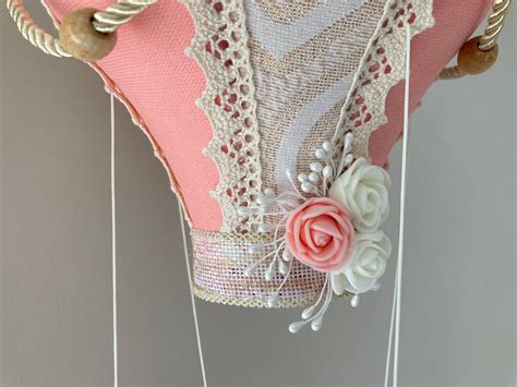 Personalized Big Hot Air Balloon Name Embroidery Nursery Balloon Pastel Color Baby Shower