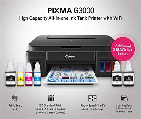 Canon Pixma G3000 All-in-One Wireless Ink Tank Colour Printer ...