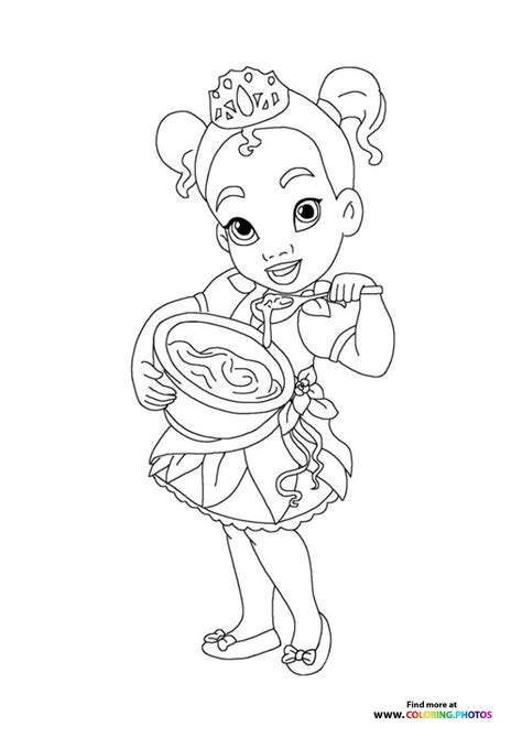 Little Tiana Disney Princess Coloring Pages For Kids