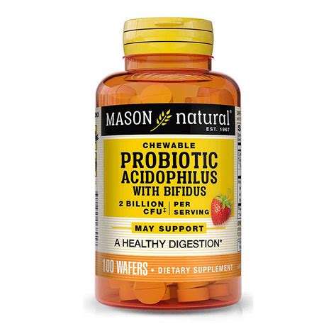 Mason Natural Probiotic Acidophilus with Bifidus 2 Billion CFU Per ...