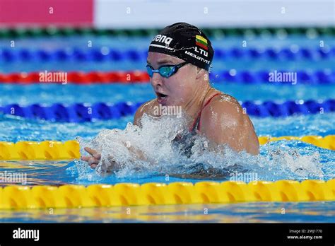 Doha, Qat. 12th Feb, 2024. Ruta Meilutyte from Lituania in action