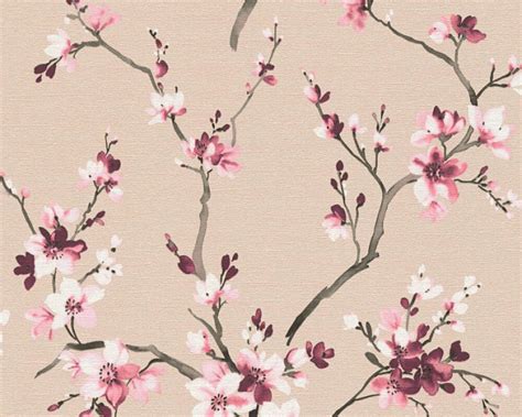 Japanse Kersenbloesem Sakura Behang Aziatisch Roze Grijs Beige