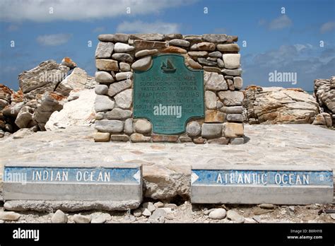 Simple Stone Marker Cape Agulhas South Africa Stock Photo Alamy