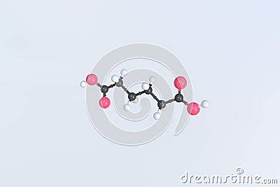 Adipic Acid Molecule Isolated Molecular Model D Rendering Stock