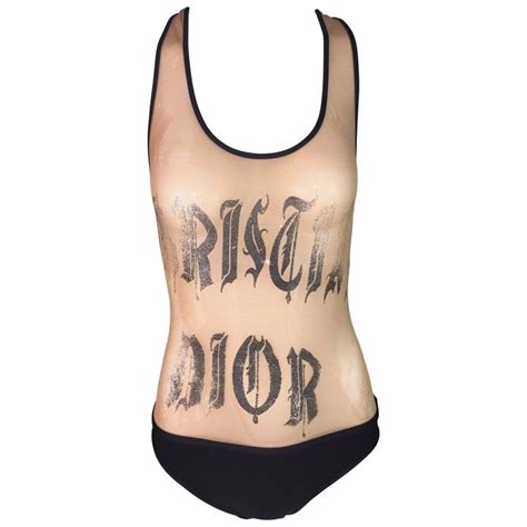 S S Christian Dior Hardcore Nude Sheer Mesh Swimsuit Bodysuit On Halsey At StDibs