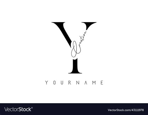 Creative Handwritten Y Logo With Text Concept Vector Image