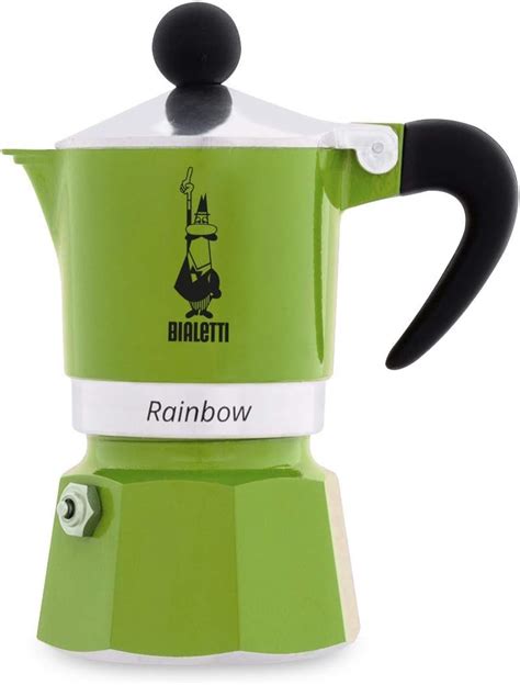 Bialetti Rainbow Caffettiera Colorata Alluminio Verde 1 Tazza