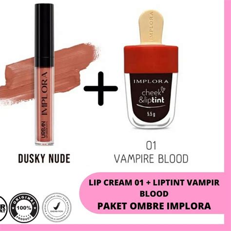 Jual Set Ombre Implora Urban Lip Cream Matte Dusky Nude Liptint Vampire Blood Shopee