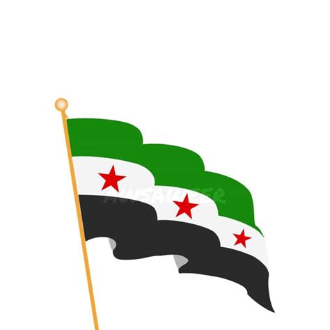 علم الثورة السورية يرفرف علم سوريا الأخضر Syrien Kunst