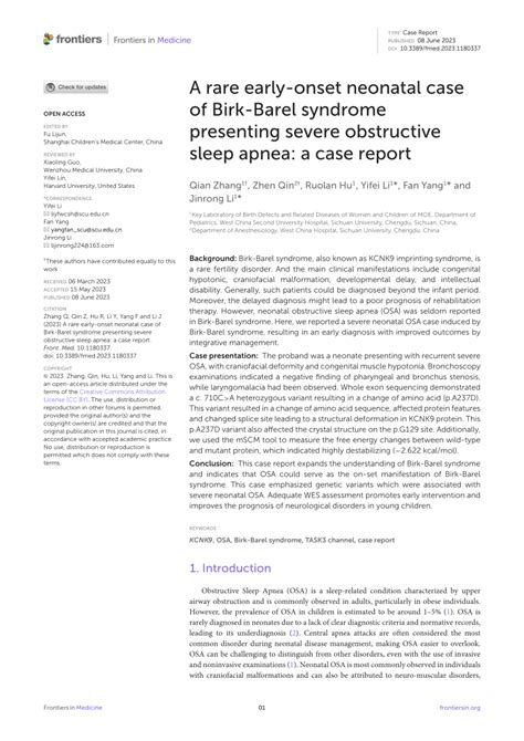 Pdf A Rare Early Onset Neonatal Case Of Birk Barel Syndrome