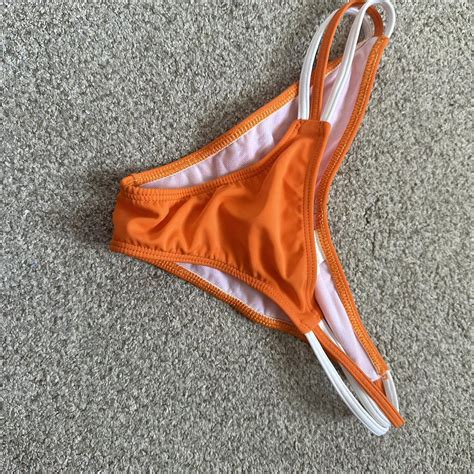 Bikini Set Orange And White NEVE WORN Top And Depop
