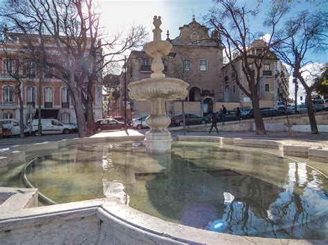 Free photo: Fountain in Lisbon central viewing area - Beautiful, Center
