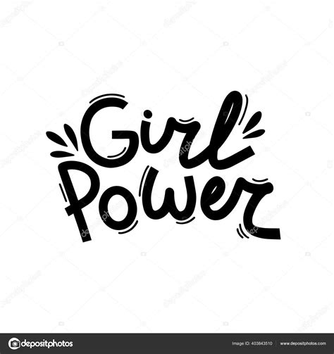 Girl Power Hand Drawn Vector Lettering Feminism Slogan Vector