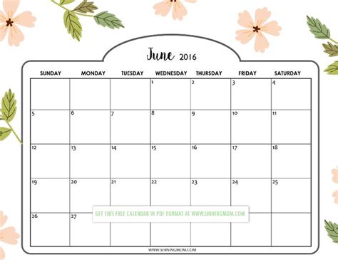 Printable Calendars June