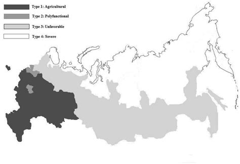 map  russias regions   level  rural development