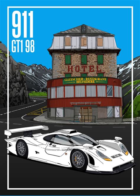 Porsche 911 Gt1 Poster By Nd Fat Displate