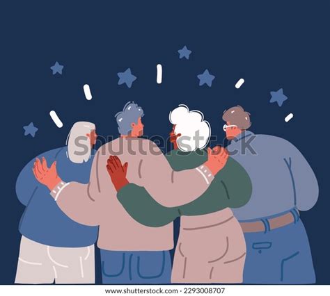 Cartoon Vector Illustration Friend Hugging Each Stock Vector (Royalty ...