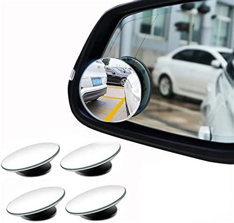 Beeway Blind Spot Mirrors Round Frameless Rotate Sway Adjustable